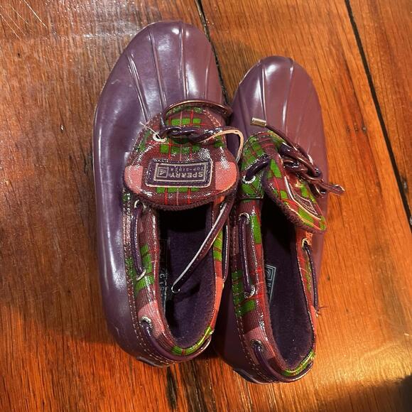 Sperry Top Siders Duck Waterproof Rubber Low Shoes Size 7.5 Purple . - Picture 2 of 5